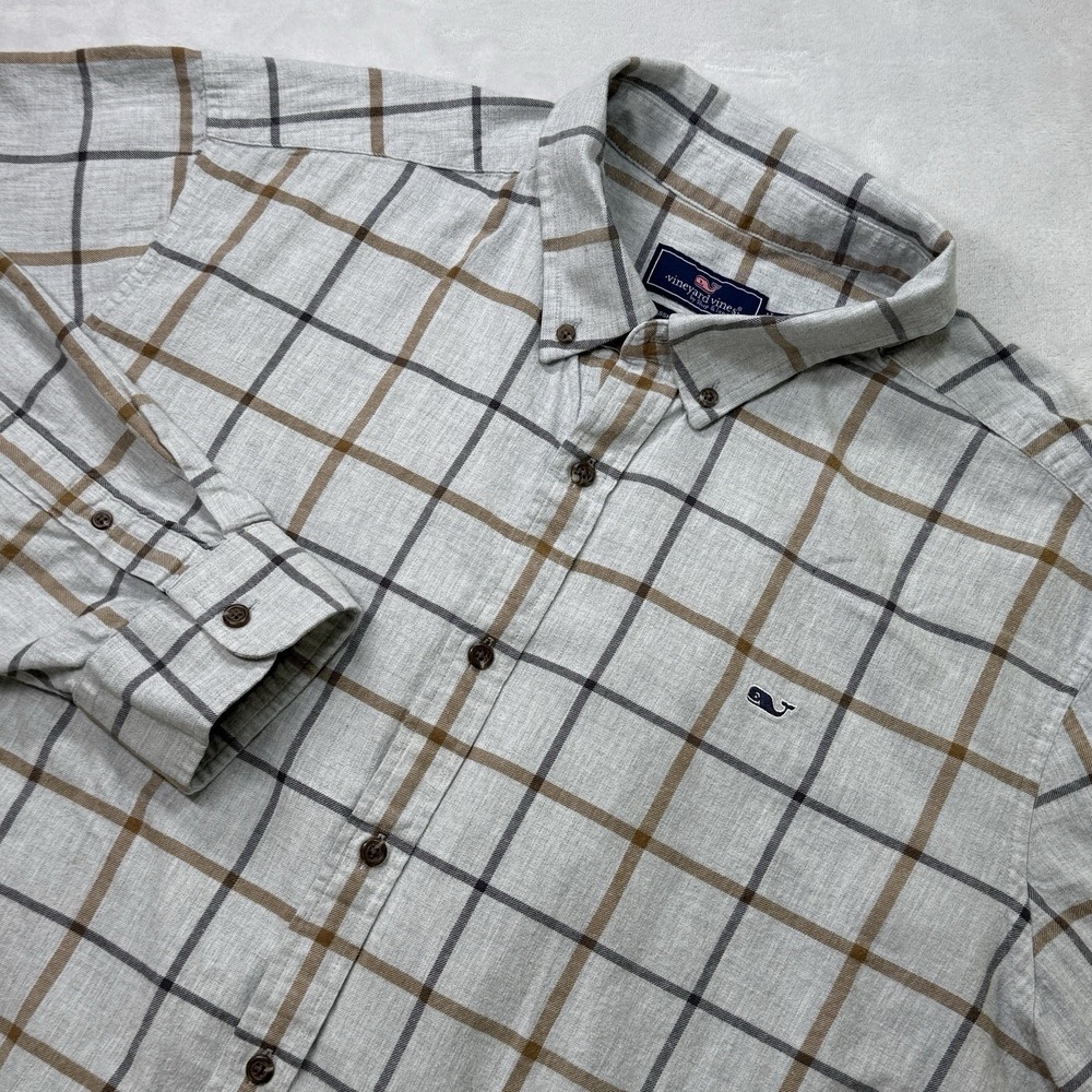 Vineyard Vines Classic‎ Fit Whale Shirt XXL Plaid Button Down Preppy Ivy